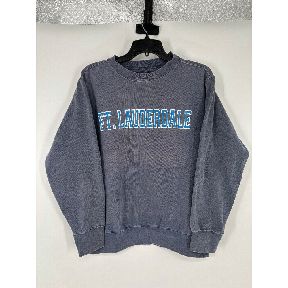 U.S. Vintage Gray Ft Lauderdale Florida Crewneck Sweatshirt Faded‎ Distressed SM